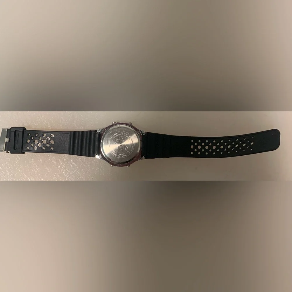Silver Digital Sports Watch - Black Band
